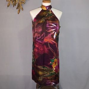 NWT - GISH Girls In Skirts 100% Silk Halter Dress